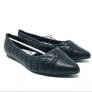 Lane Bryant Quilted Black Toe Flat Wide